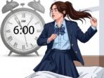 bangun tidur sudah pakai seragam